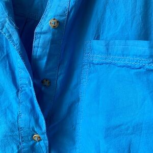 Anthropologie 3X open back Blue Casual Shirt